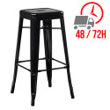 Tabouret industriel / Métal - Noir