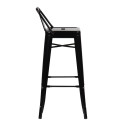 Tabouret Industrielle / Métal Dossier - Noir
