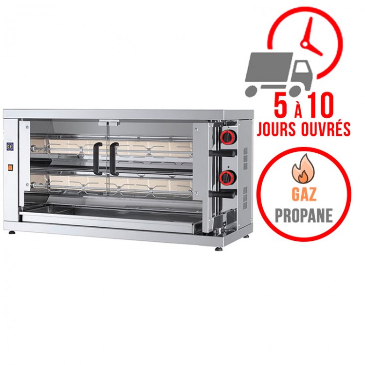 Rôtissoire 2 broches - 10/12 Poulets - Gaz propane / FECA