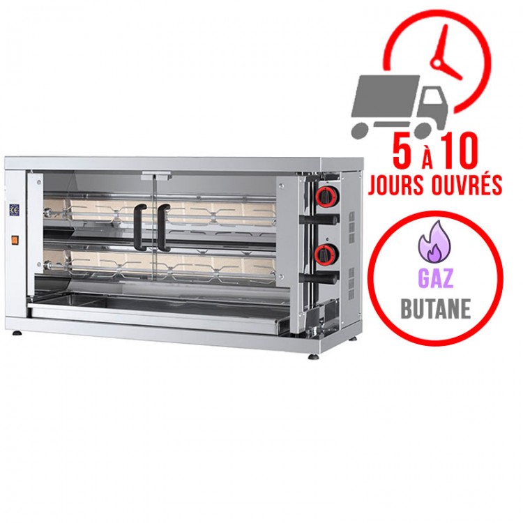 Rôtissoire 2 broches - 10/12 Poulets - Gaz butane / FECA