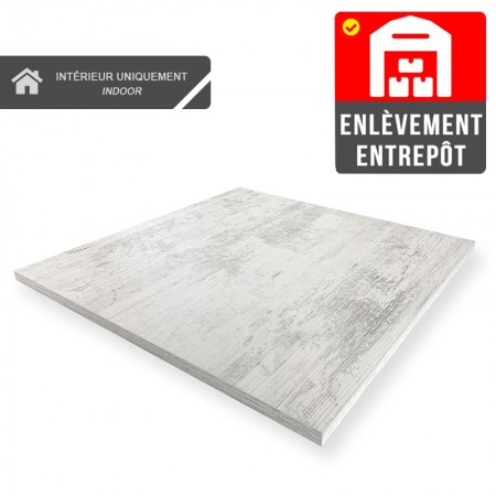 Plateau de table 60x60 cm - Blanc Antique / RESTONOBLE | Enlèvement Entrepôt