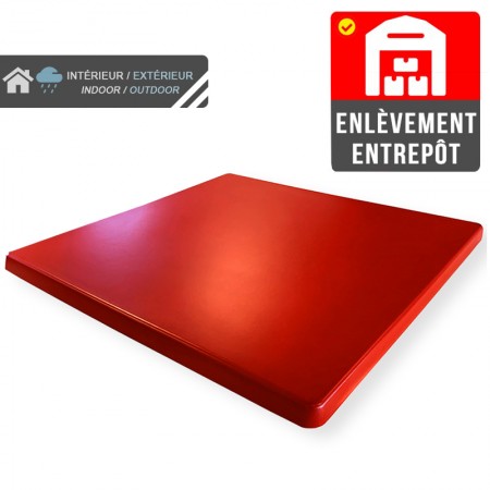 Plateau de table 60x60 cm stratifié - Rouge / RESTONOBLE | Enlèvement entrepôt
