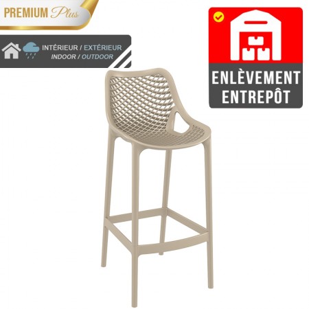 Chaise de bar Elif - Taupe / RESTONOBLE | Enlèvement entrepôt