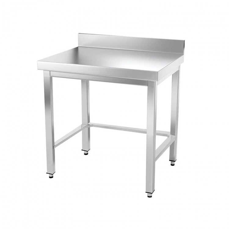 Table inox 500 x 500 mm adossée avec renfort / GOLDINOX