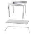 Table inox 1200 x 500 mm adossée avec renfort / GOLDINOX