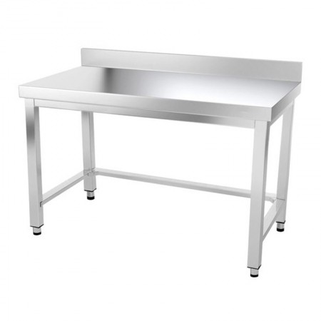 Table inox 1400 x 500 mm adossée avec renfort / GOLDINOX