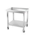 Table inox 800 x 500 mm avec renfort sur roulettes / GOLDINOX