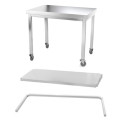 Table inox 1000 x 500 mm avec renfort sur roulettes / GOLDINOX