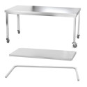 Table inox 2000 x 500 mm avec renfort sur roulettes / GOLDINOX