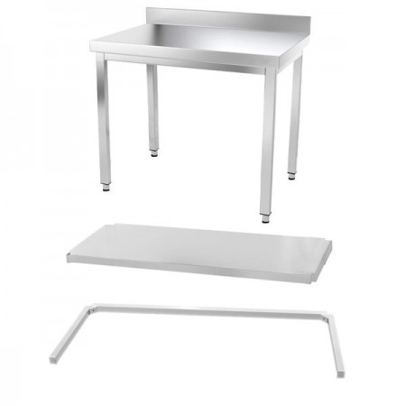 Table inox démontable avec dosseret de profondeur 600 mm - RETIF