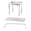 Table inox 700 x 700 mm avec renfort / GOLDINOX