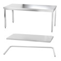 Table inox 2000 x 700 mm avec renfort / GOLDINOX
