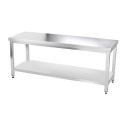 Table inox 2000 x 700 mm avec renfort / GOLDINOX