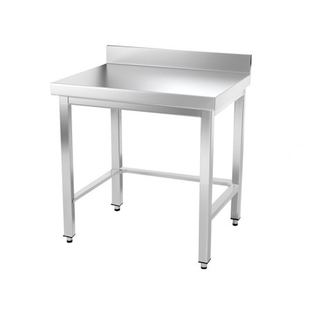 Table inox 700 x 700 mm adossée avec renfort / GOLDINOX