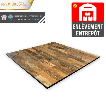 Plateau de table compact 60x60 cm stratifié - Rustique / RESTONOBLE | Enlèvement entrepôt