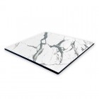Plateau de table compact 70x70 cm stratifié - Blanc Marbre / RESTONOBLE