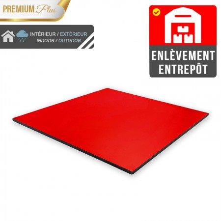 Plateau de table compact 70x70 cm stratifié - Rouge / RESTONOBLE | Enlèvement entrepôt