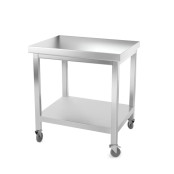 Table inox 700 x 600 mm avec renfort sur roulettes PREMIUM / GOLDINOX