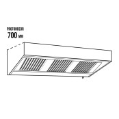 Hotte murale 1800 x 700 x 450 mm avec éclairage, filtre et robinet de vidange / GOLDINOX