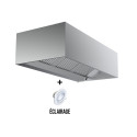 Hotte caisson 1400 x 950 x 400 mm avec éclairage, filtre et robinet de vidange / GOLDINOX