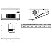 Hotte murale 1600 x 950 x 520 mm avec moteur, variateur, éclairage, filtre et robinet de vidange / GOLDINOX