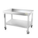 Table inox soubassement 1000 x 500 mm sur roulettes / GOLDINOX