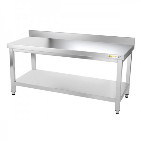 Table inox soubassement 1600 x 600 mm adossée / GOLDINOX