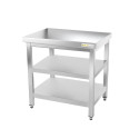 Table inox 500 x 500 mm avec 2 étagères / GOLDINOX