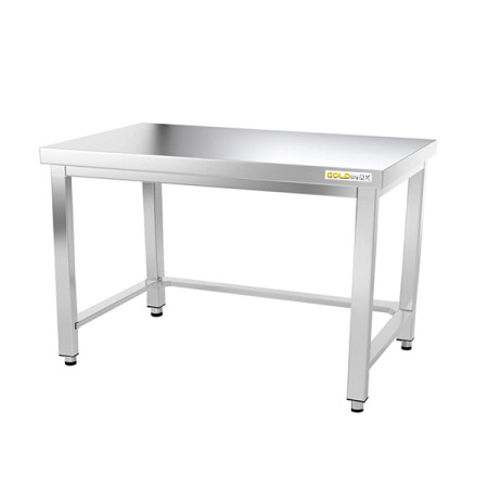 Table de travail en inox soubassement 1200 x 500 mm avec renfort PREMIUM / GOLDINOX