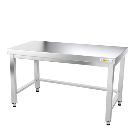 Table de travail en inox soubassement 1600 x 500 mm avec renfort PREMIUM / GOLDINOX