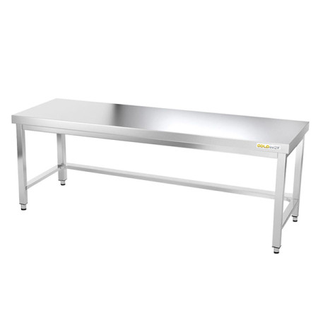 Table de travail en inox soubassement 1800 x 500 mm avec renfort PREMIUM / GOLDINOX