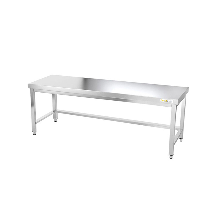 Table inox soubassement 1800 x 500 mm avec renfort / GOLDINOX