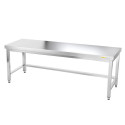 Table inox soubassement 1800 x 500 mm avec renfort / GOLDINOX