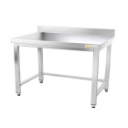 Table inox soubassement 1200 x 500 mm adossée avec renfort / GOLDINOX
