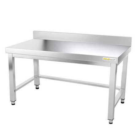 Table inox soubassement 1600 x 500 mm adossée avec renfort / GOLDINOX