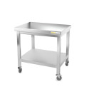 Table inox soubassement 800 x 700 mm avec renfort sur roulettes / GOLDINOX