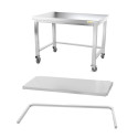Table inox soubassement 1000 x 700 mm avec renfort sur roulettes / GOLDINOX