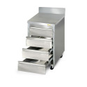 Meuble inox 4 tiroirs 500 x 700 mm adossée sur roulettes / GOLDINOX