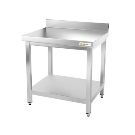 Table inox 600 x 600 mm adossée PREMIUM / GOLDINOX