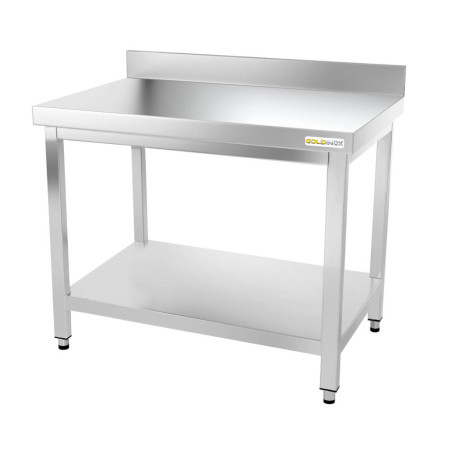 Table inox 1200 x 600 mm adossée PREMIUM / GOLDINOX