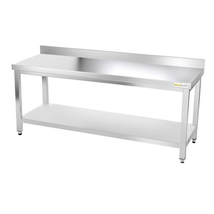 Table inox 2000 x 600 mm adossée PREMIUM / RESTONOBLE