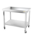 Table inox 1200 x 600 mm sur roulettes PREMIUM / GOLDINOX