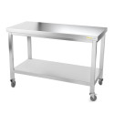 Table inox 1500 x 600 mm sur roulettes PREMIUM / GOLDINOX