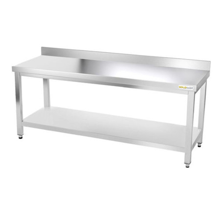 Table inox 1800 x 700 mm adossée PREMIUM / GOLDINOX