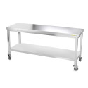 Table inox 2000 x 700 mm sur roulettes / GOLDINOX 