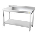 Table inox 1400 x 800 mm adossée / GOLDINOX