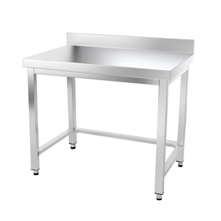 Table inox 1200 x 800 mm adossée avec renfort / GOLDINOX