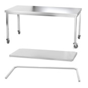 Table inox 1800 x 800 mm avec renfort sur roulettes / GOLDINOX