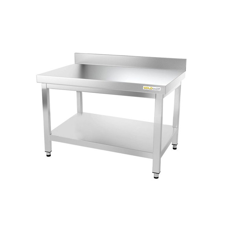 Table inox soubassement 1000 x 800 mm adossée / GOLDINOX 