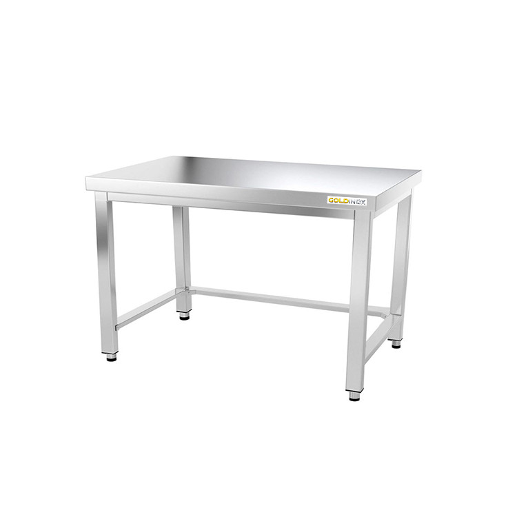 Table inox soubassement 1400 x 800 mm avec renfort / GOLDINOX 